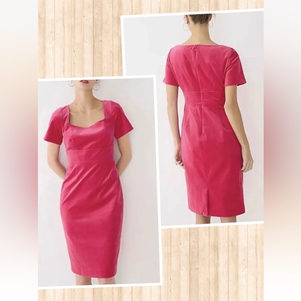 NEW J.Crew Velvet Dress Pink Cotton Sz 6